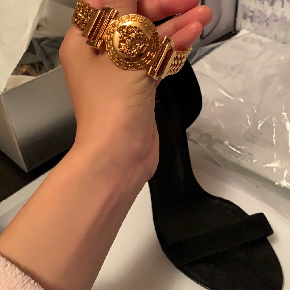Versace Medusa Gold Chain Strap Heels Authentic Versace Shoes, Sandals , Heels - Picture 7 of 10